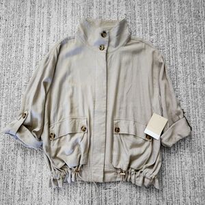 Calligraphie Women's Linen Beige Jacket Size 2X